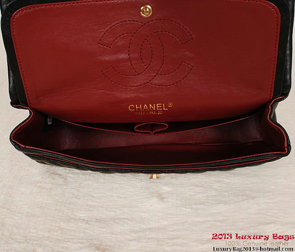 Chanel 2.55 Series Bag Black Sheepskin Leather 1112 Gold