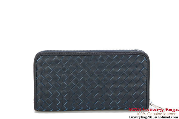 Bottega Veneta Intrecciato Nappa Zippy Wallet 115709-2 Blue