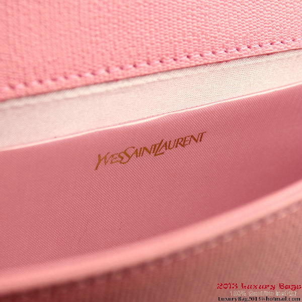 YSL Chyc Travel Case in Pink Claf Leather