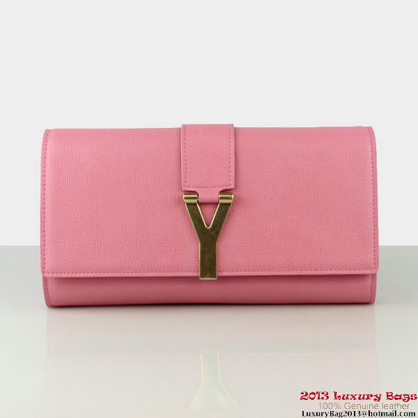 YSL Chyc Travel Case in Pink Claf Leather