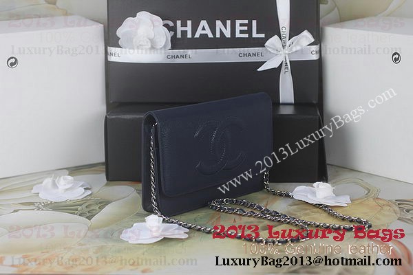 Chanel A48654 Royalblue Original Cannage Patterns Leather mini Flap Bag