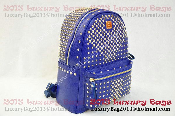 MCM Stark Backpack in RoyalBlue Grainy Leather