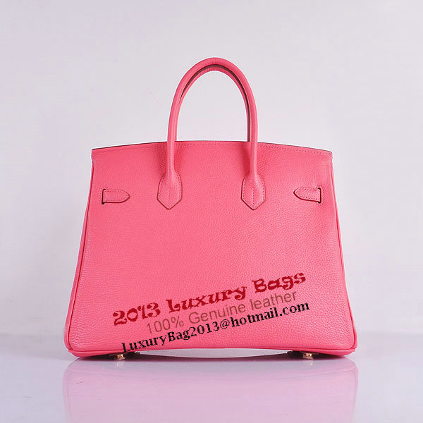 Hermes Birkin 35CM Tote Bag Pink Clemence Leather H6089 Gold