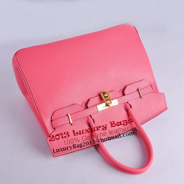 Hermes Birkin 35CM Tote Bag Pink Clemence Leather H6089 Gold