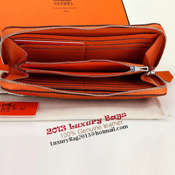 Hermes Evelyn Long Zip Wallet A808 Orange