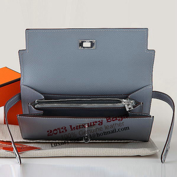 Hermes Kelly Original Saffiano Leather Bi-Fold Wallet A708 SkyBlue