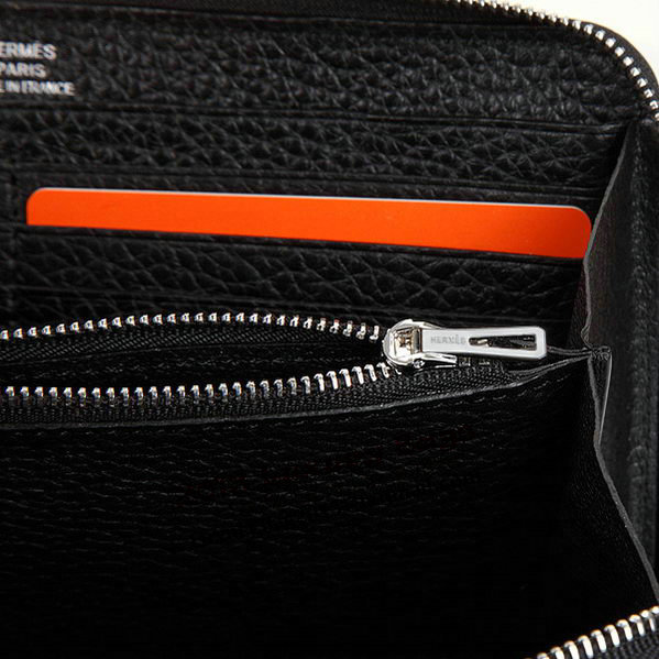 Hermes Zipper Wallet Original Leather A309 Black