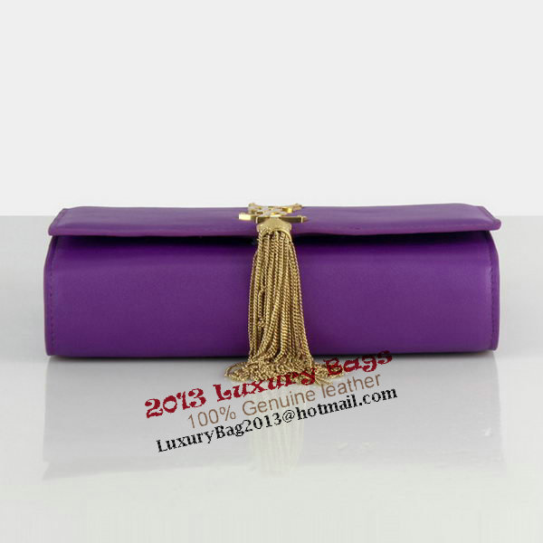 Yves Saint Laurent Monogramme Cross-body Shoulder Bag 66016 Purple