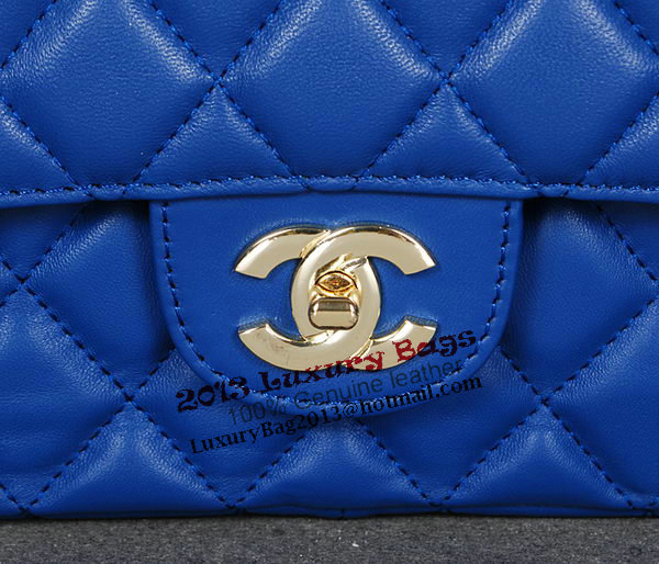 Chanel Classic Flap Bag 1113 RoyalBlue Sheep Leather Gold