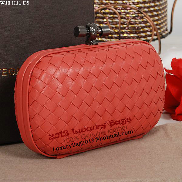 Bottega Veneta Intrecciato Sheepskin Impero Ayers Knot Clutch 11308 Light Red