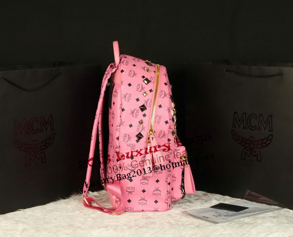 MCM Stark Backpack Jumbo in Calf Leather 8100 Pink