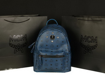 MCM Stark Backpack Large in Calf Leather 8004 RoyalBlue