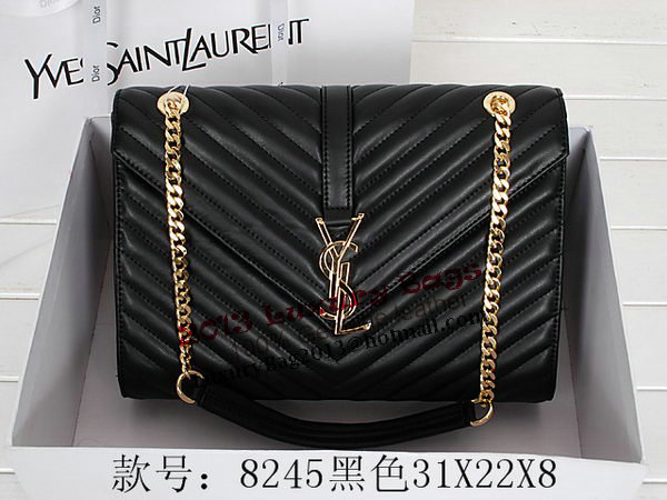 Yves Saint Laurent Classic Monogramme Flap Bag Y8245 Black