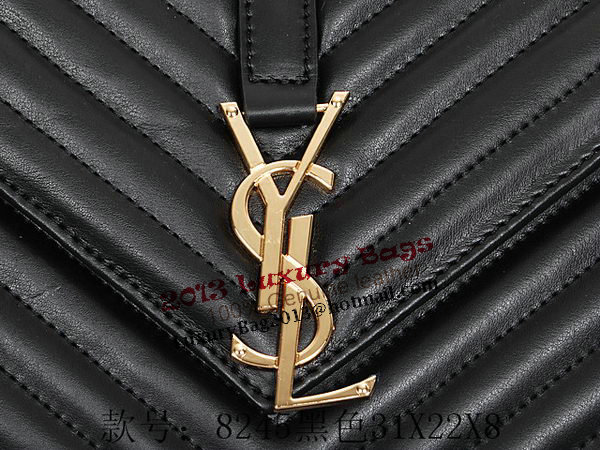 Yves Saint Laurent Classic Monogramme Flap Bag Y8245 Black