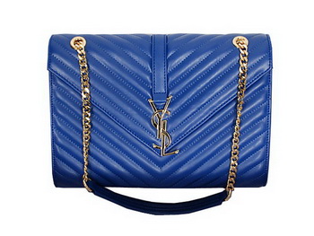 Yves Saint Laurent Classic Monogramme Flap Bag Y8245 Blue