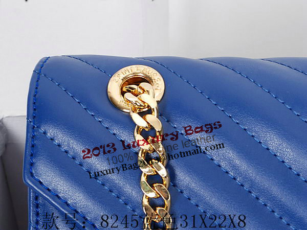 Yves Saint Laurent Classic Monogramme Flap Bag Y8245 Blue