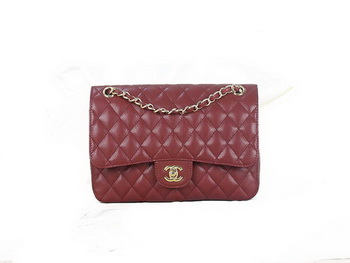 Chanel 2.55 Series Classic Flap Bag 1112 Burgundy Original Cannage Pattern Leather Gold