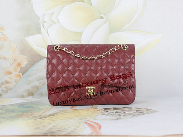 Chanel 2.55 Series Classic Flap Bag 1112 Burgundy Original Cannage Pattern Leather Gold