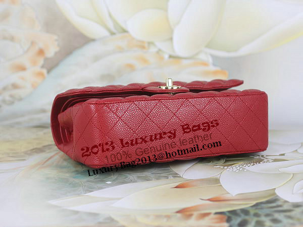 Chanel 2.55 Series Classic Flap Bag 1112 Red Cannage Pattern Original Leather Gold