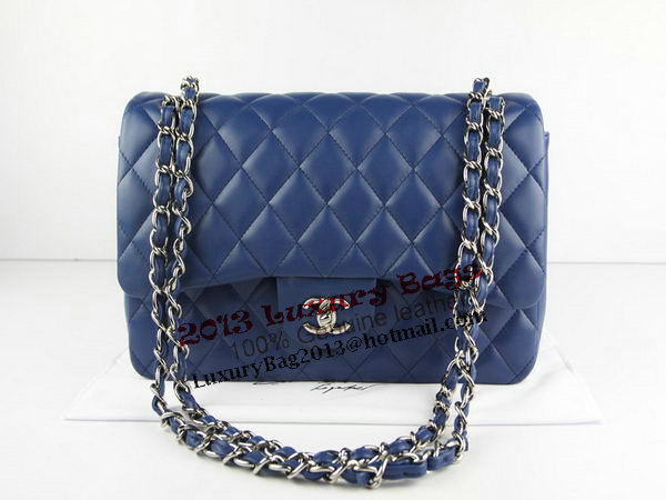 Chanel Classic Flap Bag 1113 RoyalBlue Original Sheepskin Leather Silver