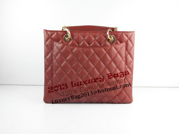 Chanel A50995 Maroon Original Cannage Leather Shoulder Bag Gold