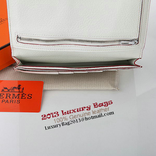 Hermes Bearn Japonaise Bi-Fold Wallet Grainy Leather A208 White