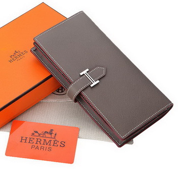 Hermes Bearn Japonaise Bi-Fold Wallet Original Leather A208 Khaki