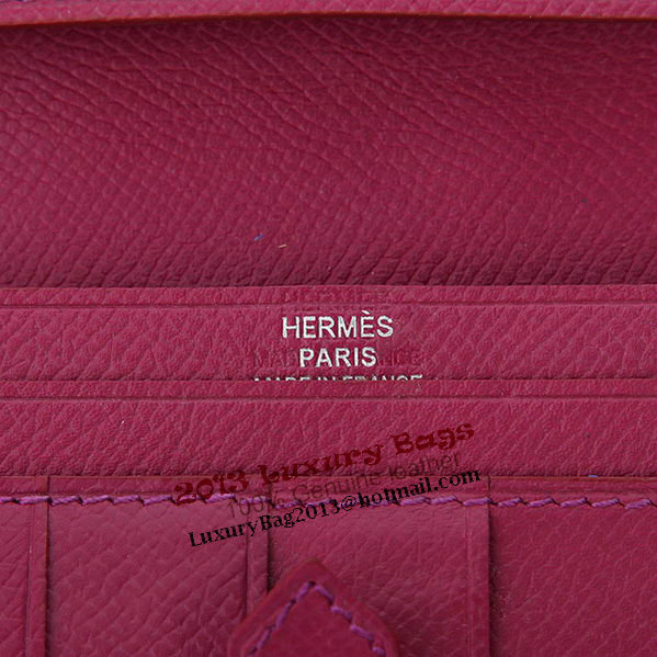 Hermes Bearn Japonaise Bi-Fold Wallet Original Leather A208 Purple