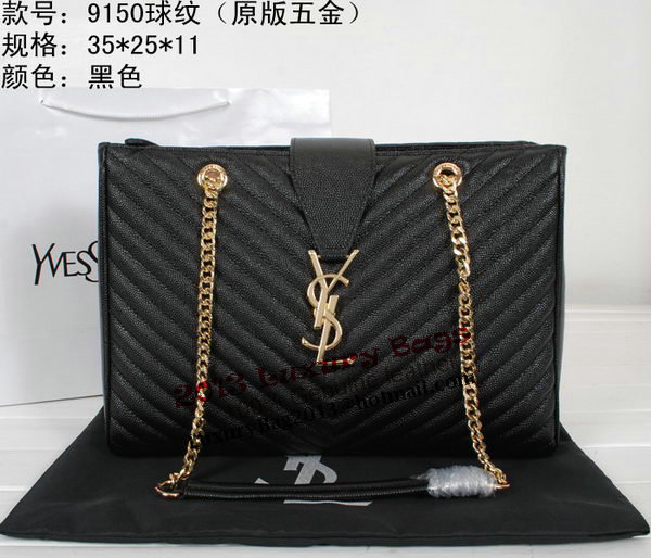 Yves Saint Laurent Classic Monogramme Shopping Bag Y9150 Apricot&Blue&Black