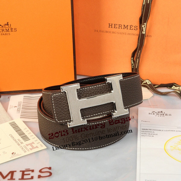 Hermes Imported Belt HR1002D Dark Brown