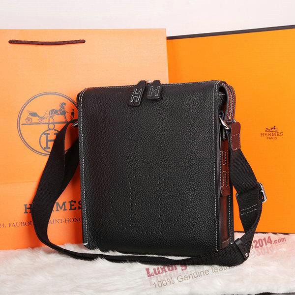 Hermes Original Calf Leather Messenger Bag M86681 Black