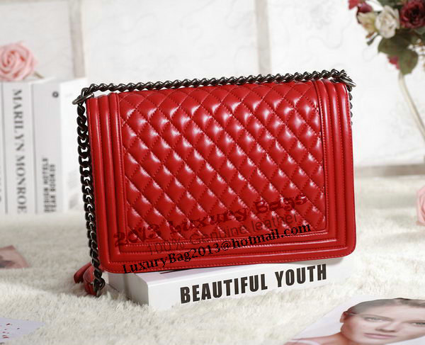 Chanel Boy Flap Shoulder Bag in Original Leather A67087 Red