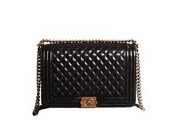 Chanel Boy Flap Shoulder Bag in Black Original Leather Gold