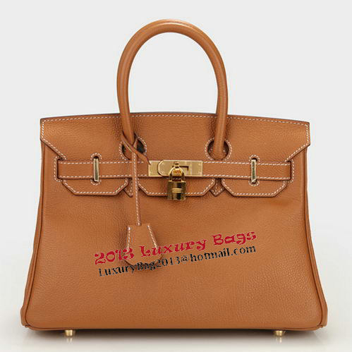 Hermes Birkin 30CM Tote Bag Camel Original Leather H30 Gold