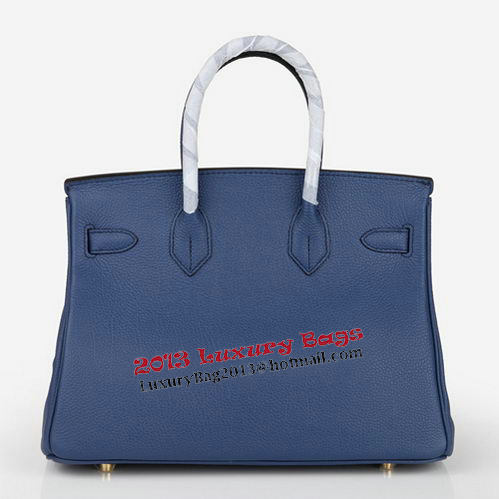 Hermes Birkin 30CM Tote Bag RoyalBlue Original Leather H30 Gold