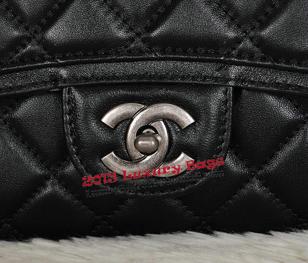 Chanel Classic Flap Bag Sheepskin Leather A66331 Black