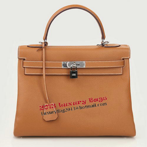 Hermes Kelly 32cm Shoulder Bag Wheat Original Leather K32 Silver