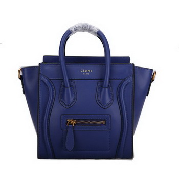 Celine Luggage Nano Bag Smooth Leather C106 Blue