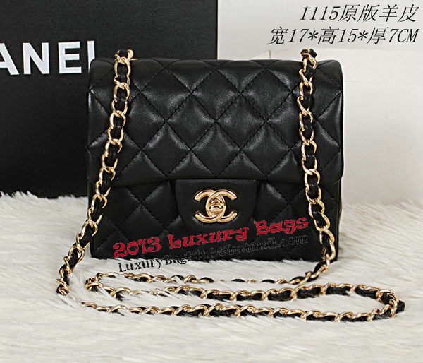 Chanel mini Classic Flap Bag Original Leather CHA1115 Black