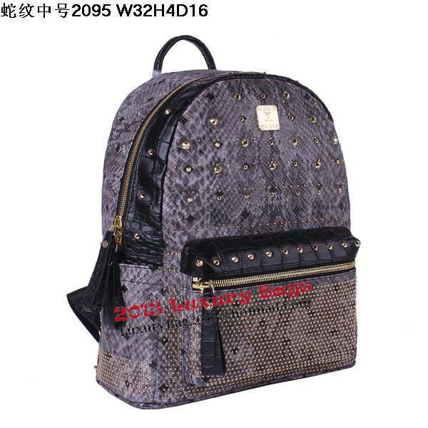 MCM Armour Medium Backpack Snake Leather MC2095 Grey