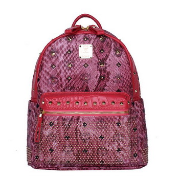 MCM Armour Small Backpack Snake Leather MC2095S Rose