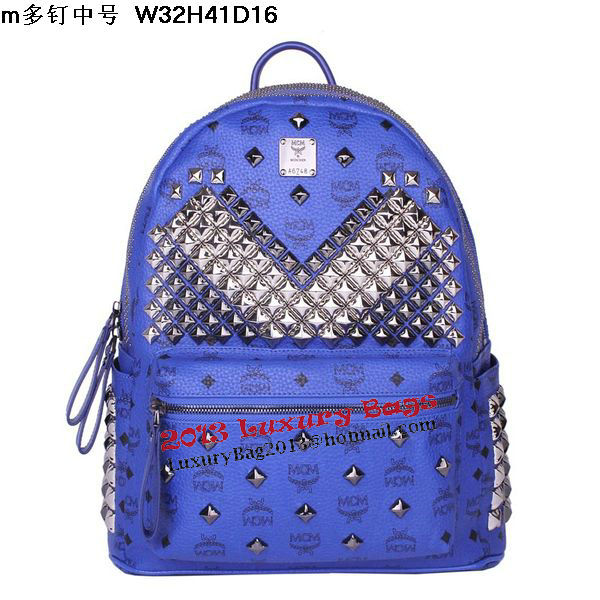 MCM Medium Stark Front Studs Backpack MC4237 Blue