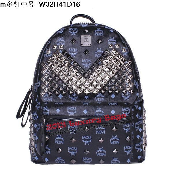 MCM Medium Stark Front Studs Backpack MC4237 Dark Blue