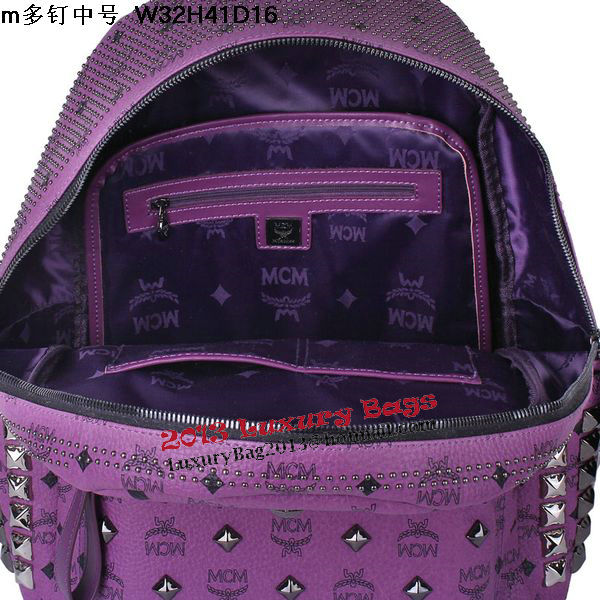 MCM Medium Stark Front Studs Backpack MC4237 Purple