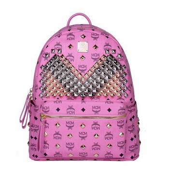 MCM Medium Stark Front Studs Backpack MC4238 Rosy