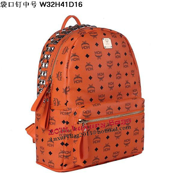 MCM Medium Top Studs Backpack MC4232 Orange