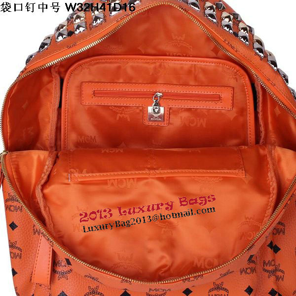 MCM Medium Top Studs Backpack MC4232 Orange