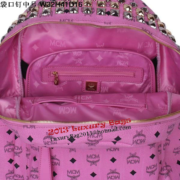 MCM Medium Top Studs Backpack MC4232 Rosy