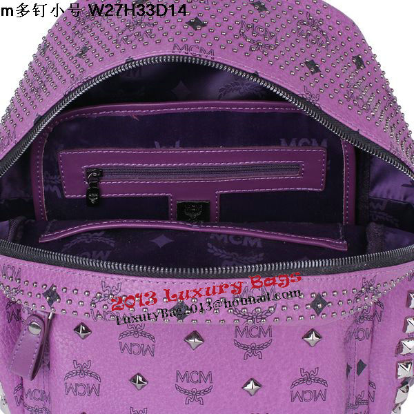 MCM Small Stark Front Studs Backpack MC4237S Purple