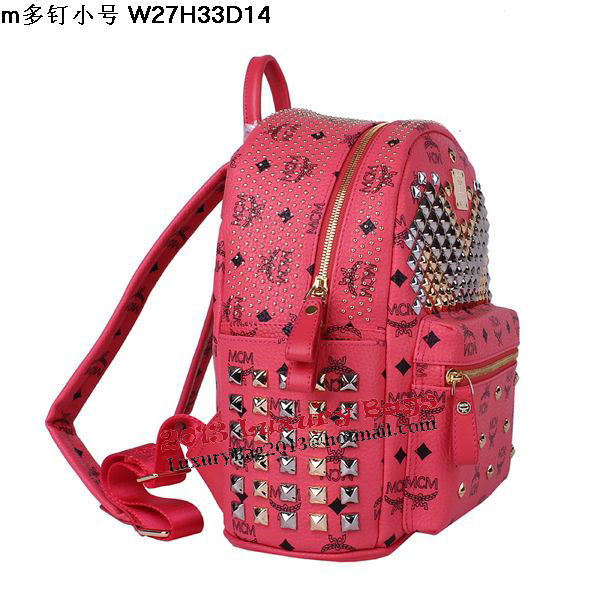 MCM Small Stark Front Studs Backpack MC4237S Red